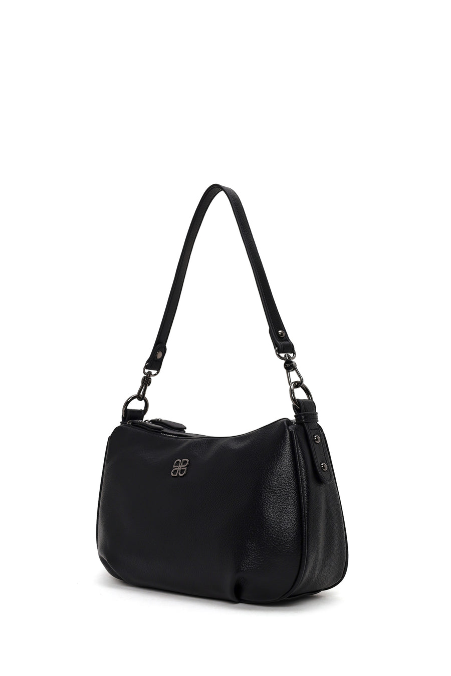Woman Black Long-Strap Casual Shoulder Bag