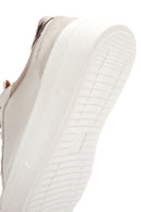 Women's Beige Leather Thick Soled Sneaker | Derimod