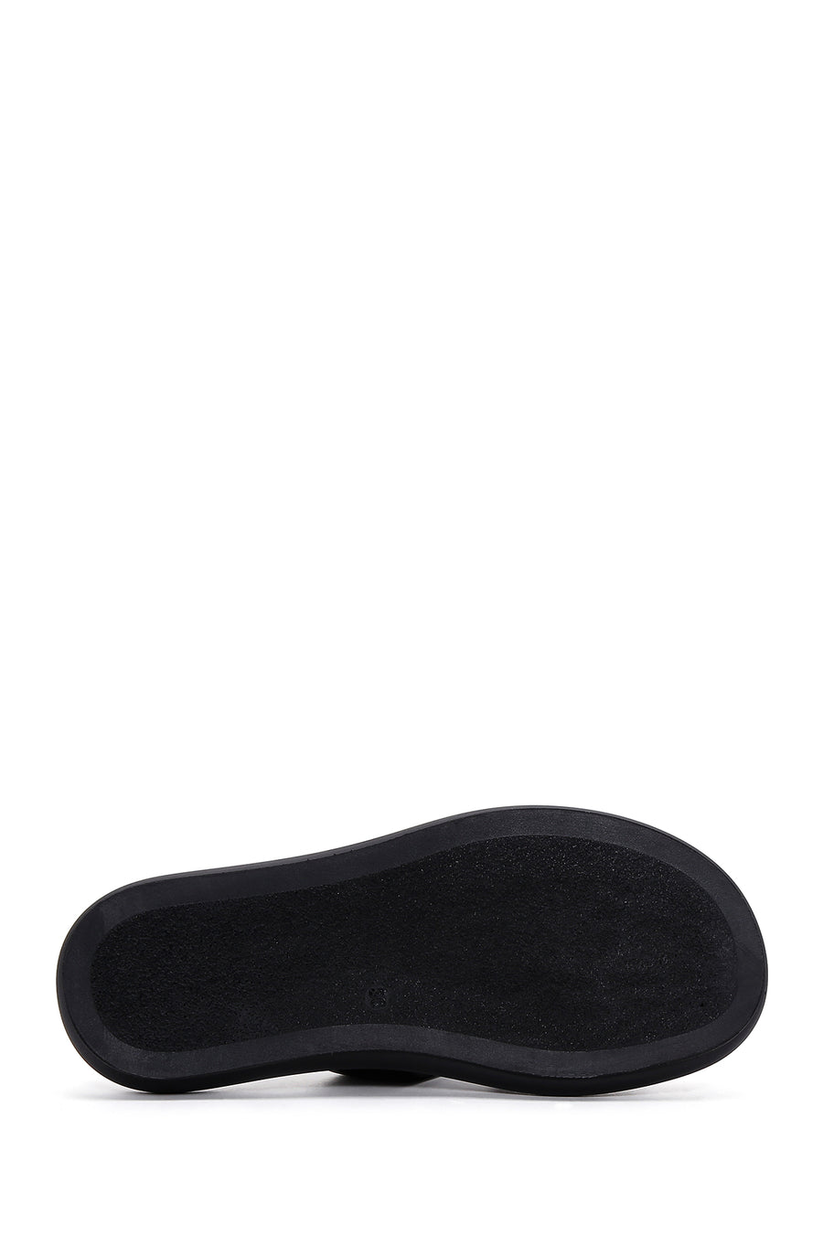 Women's Black Leather Comfort Slippers