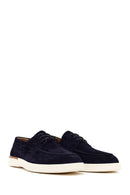 Men's Navy Blue Lace-up Suede Leather Casual Shoes | Derimod
