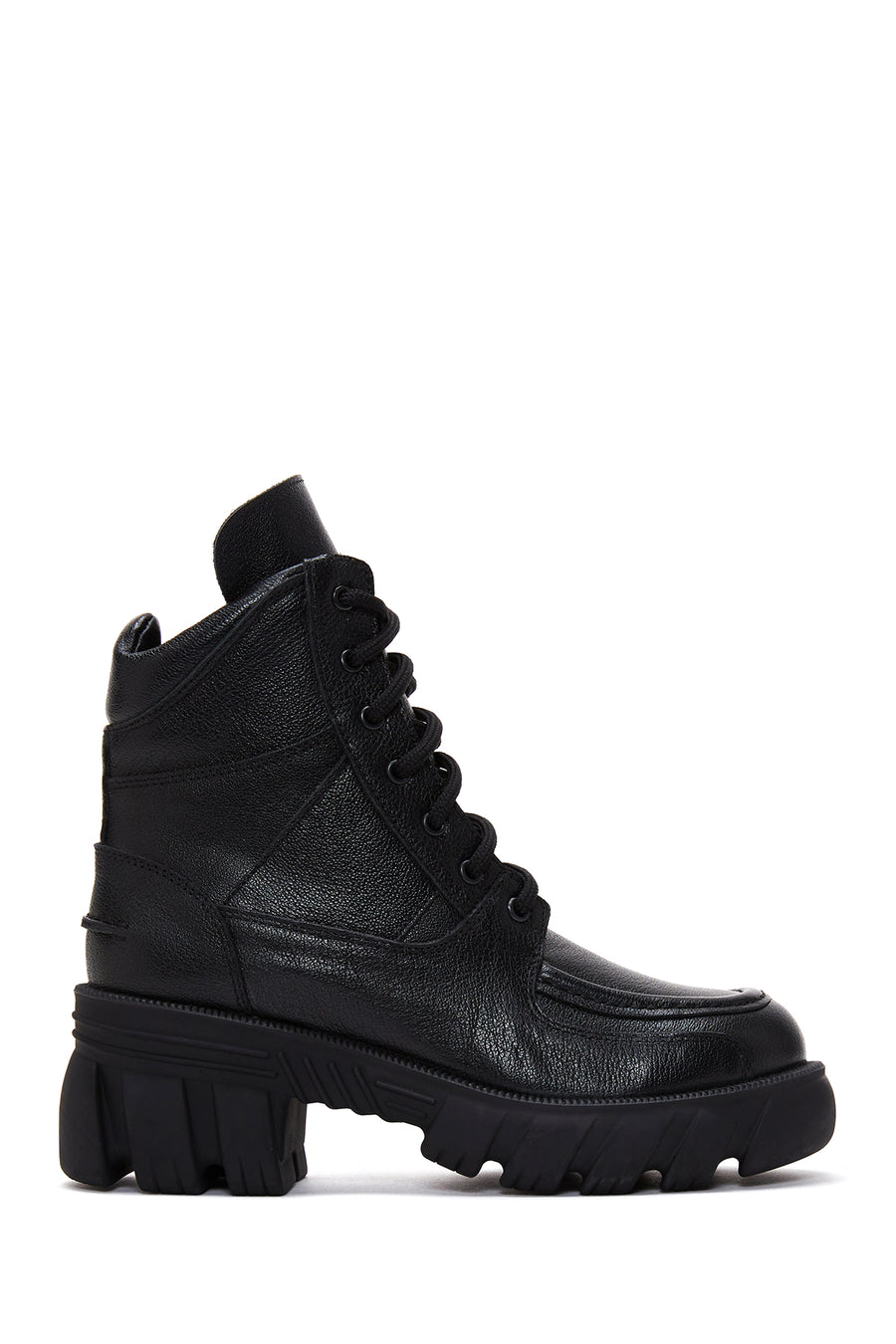 Women's Black Leather Lace-Up Boots 22WFD141018 | Derimod