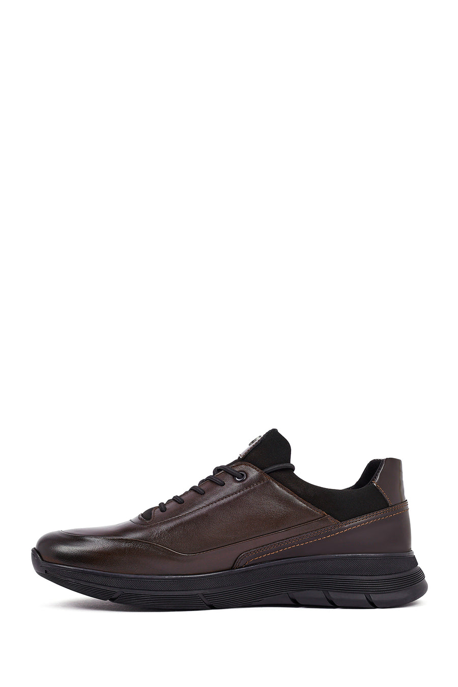 Men's Brown Lace-Up Leather Casual Sneaker