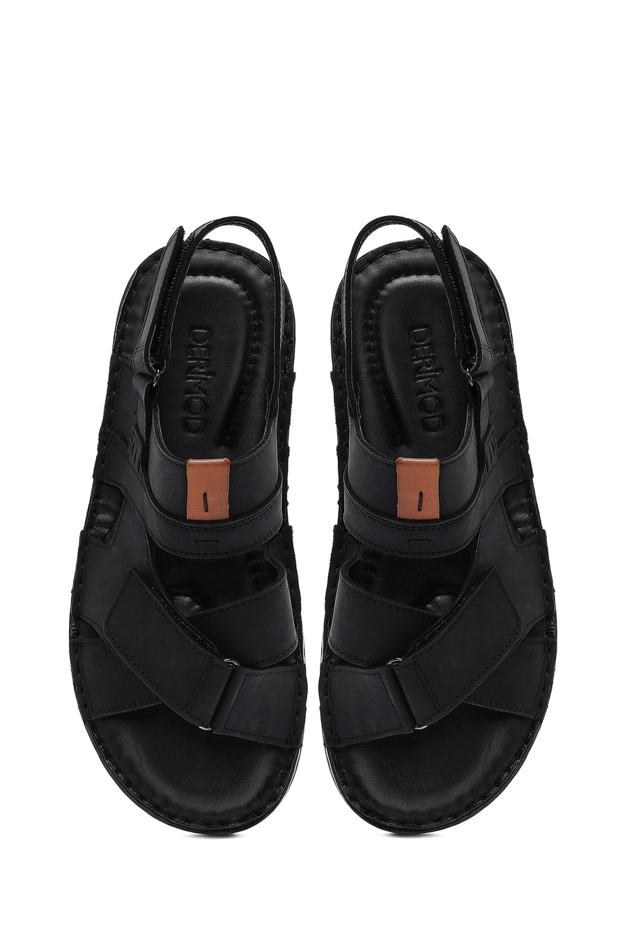 Men's Black Leather Sandals