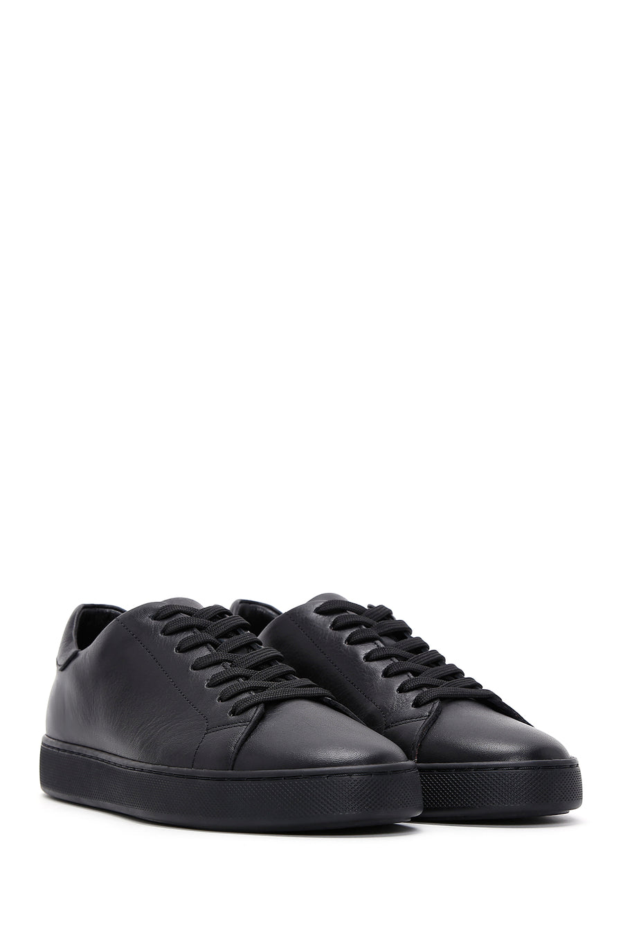 Male Black Lace-Up Leather Sneaker