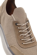 Erkek Vizon Kalın Tabanlı Bağcıklı Kumaş Sneaker | Derimod