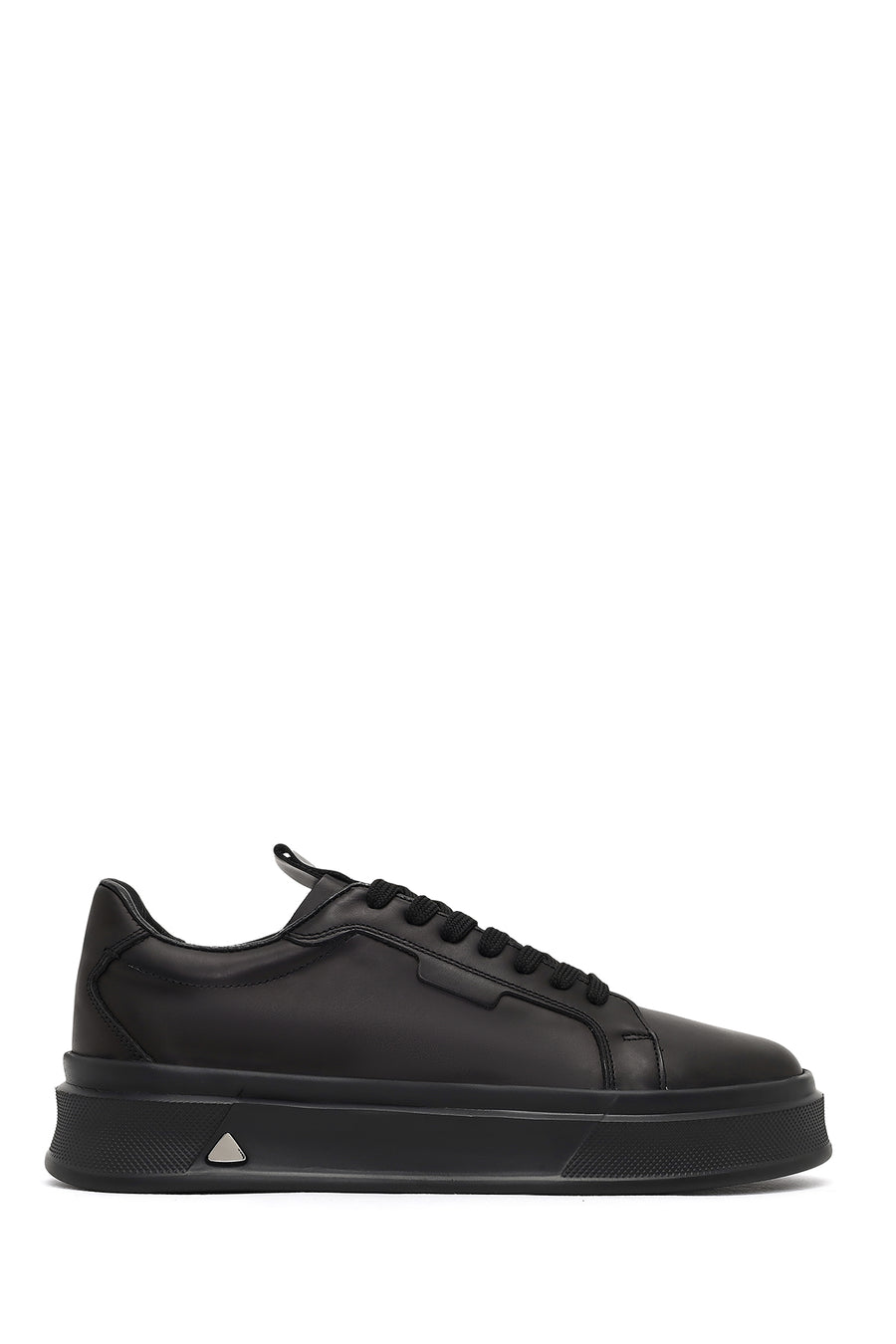 Male Black Lace-Up Thick-Soled Leather Sneaker WM740007DV | Derimod