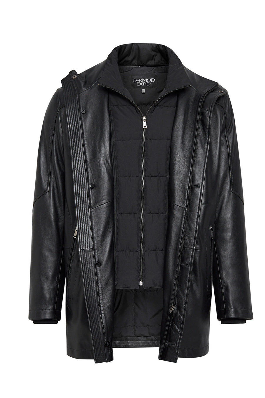 Nathan Men's Black Leather Coat