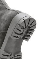 Women's Gray Suede Leather Boots | Derimod