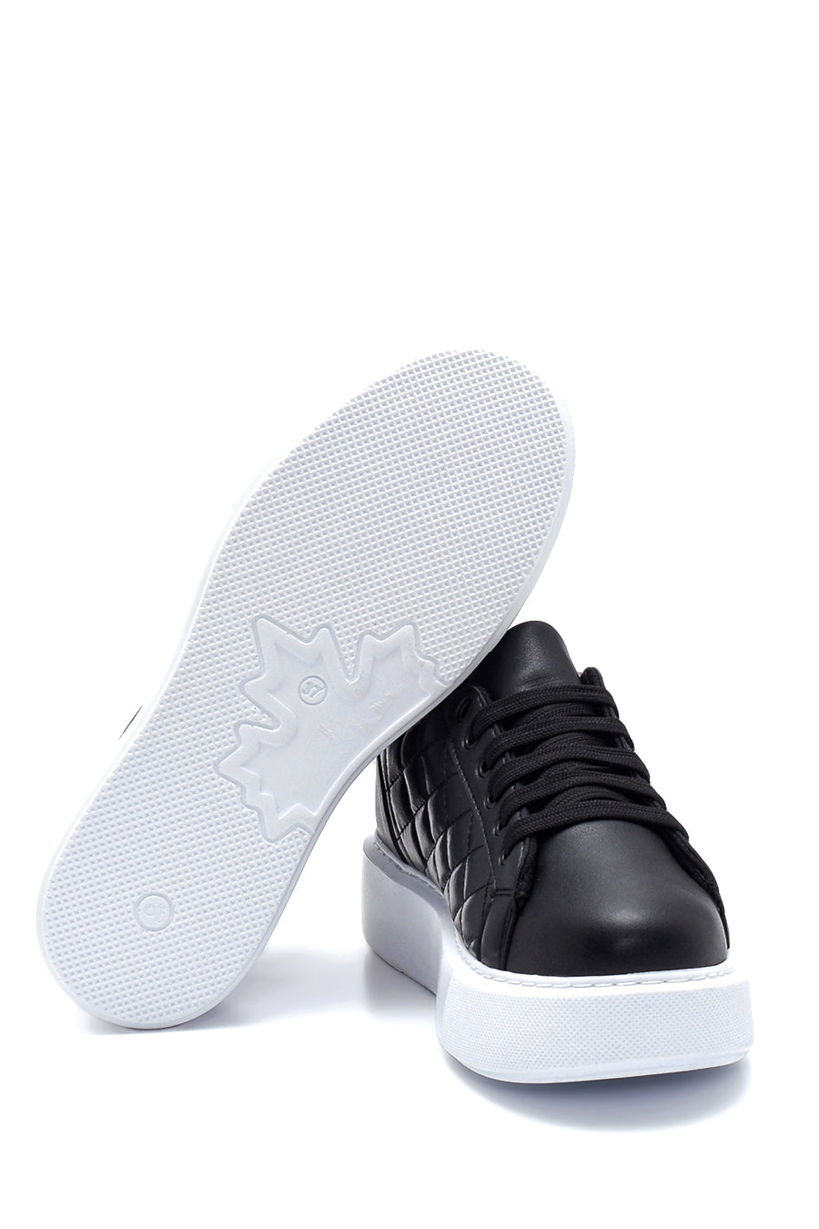 Kadın Siyah Kapitone Kalın Tabanlı Kapitone Sneaker