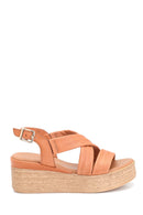 Women's Wedge Heel Leather Sandals | Derimod