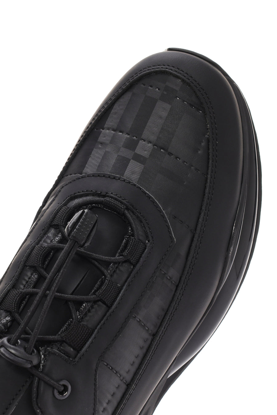 Erkek Siyah bağcıklı Deri Sneaker