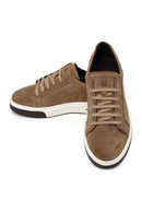 Male Mink Lace-up Thick-Soled Suede Leather Sneaker | Derimod