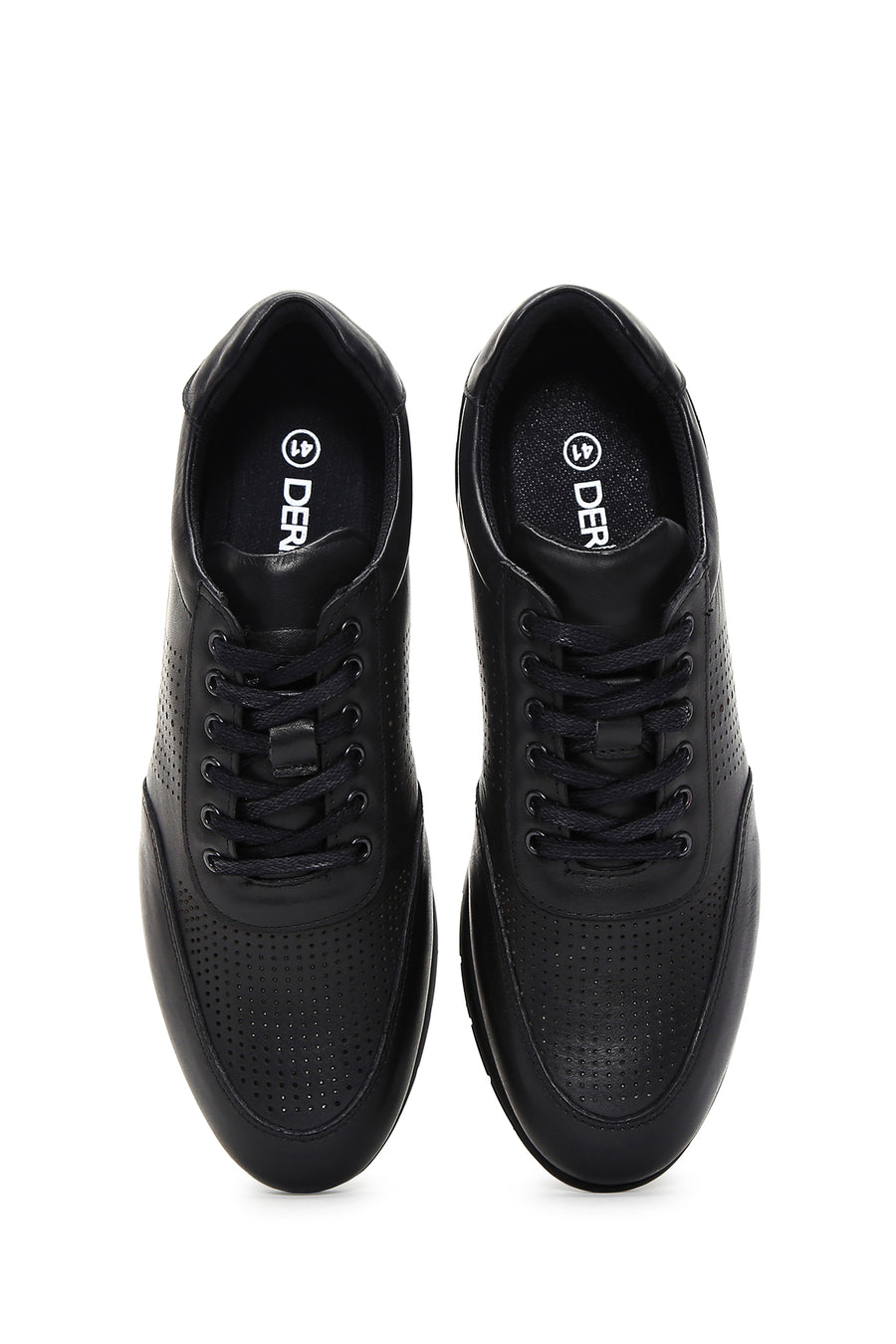 Erkek Siyah Deri Casual Sneaker