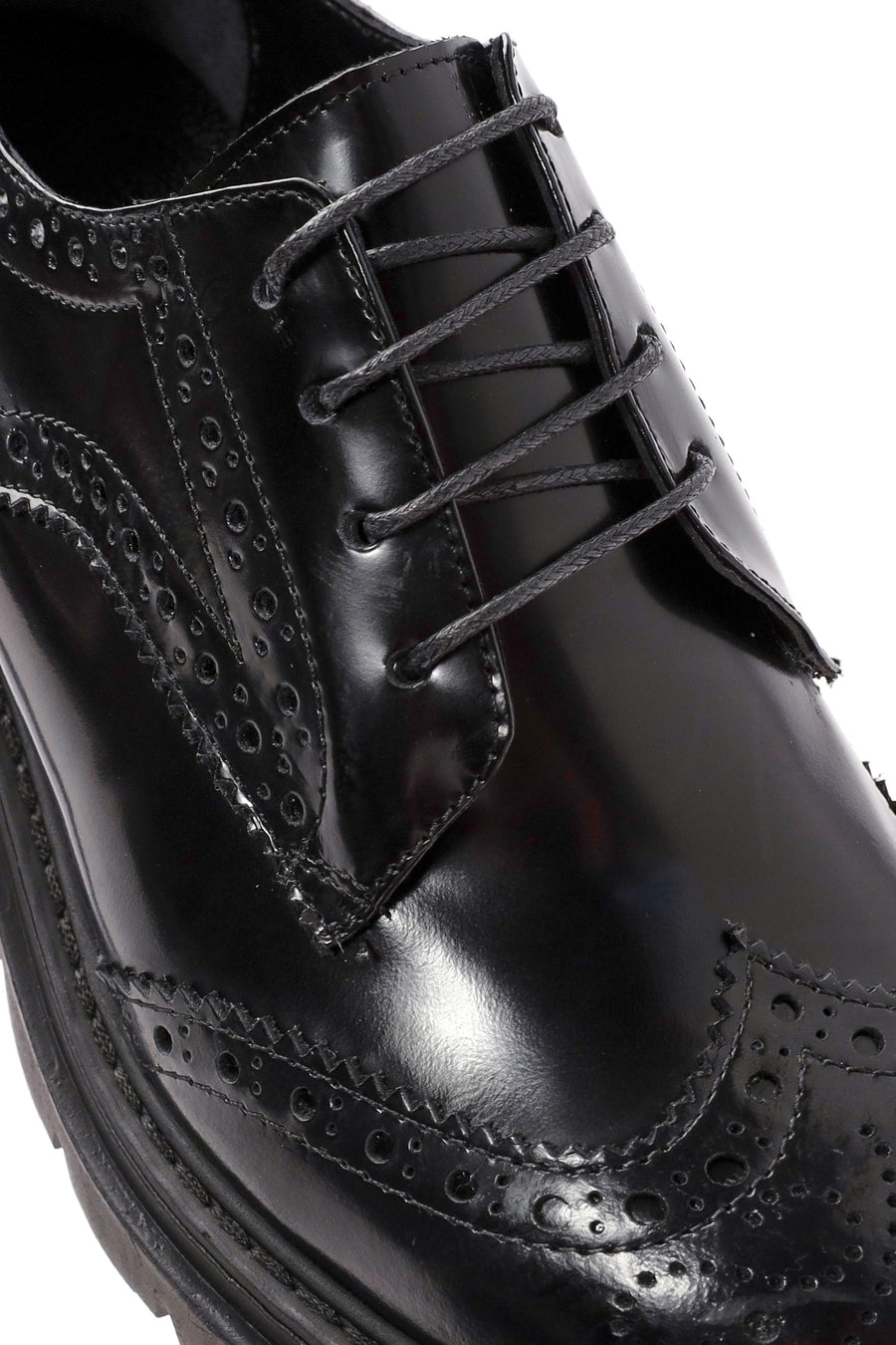 Women's Black Lace-Up Leather Oxford Shoes