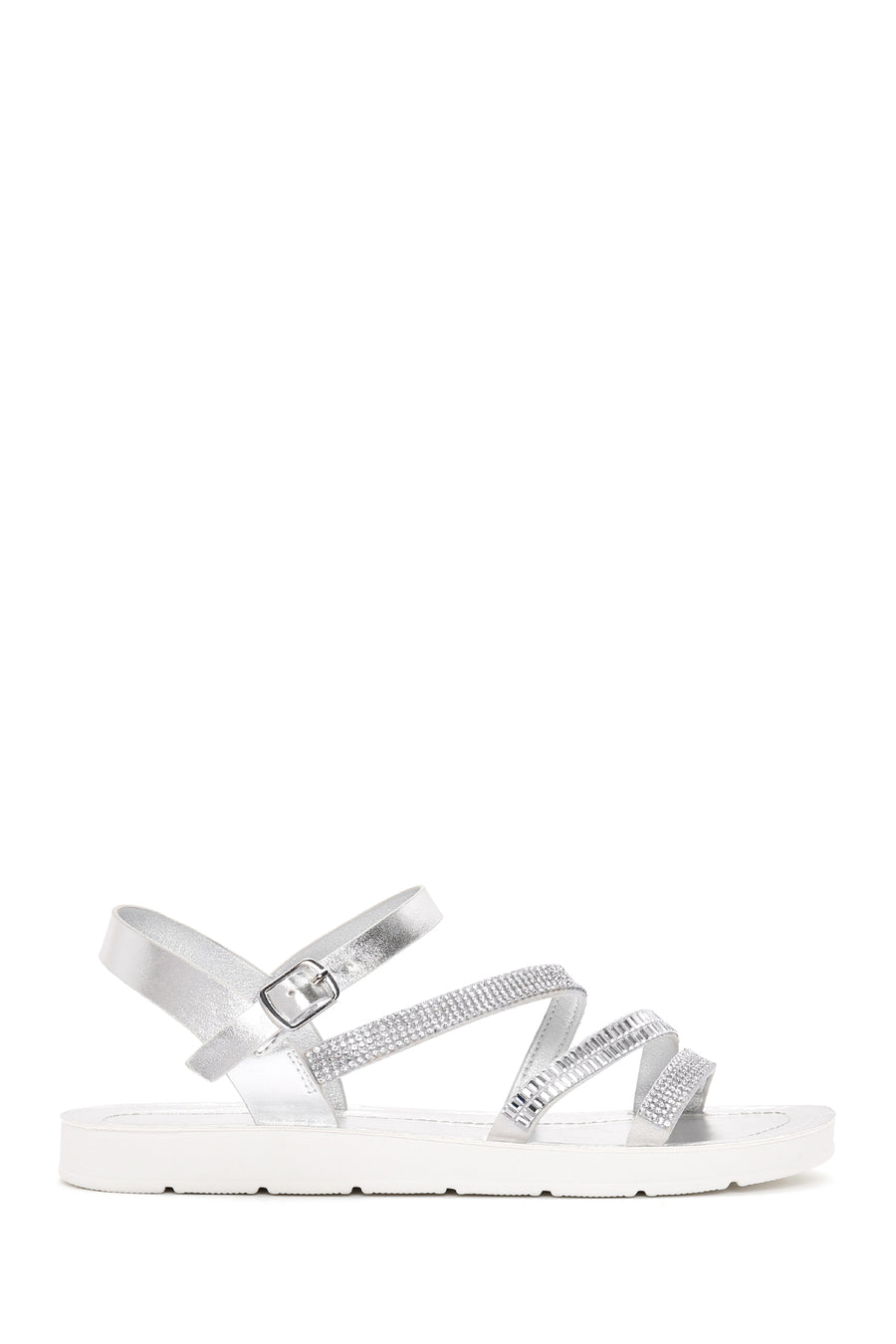 Women's Silver Ankle Strap Sandals 24SFE464414 | Derimod