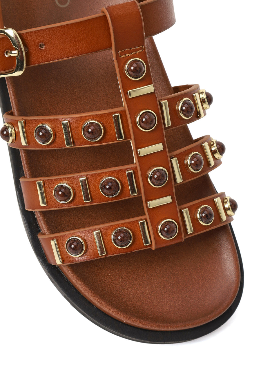 Woman Tan Embellished Sandals