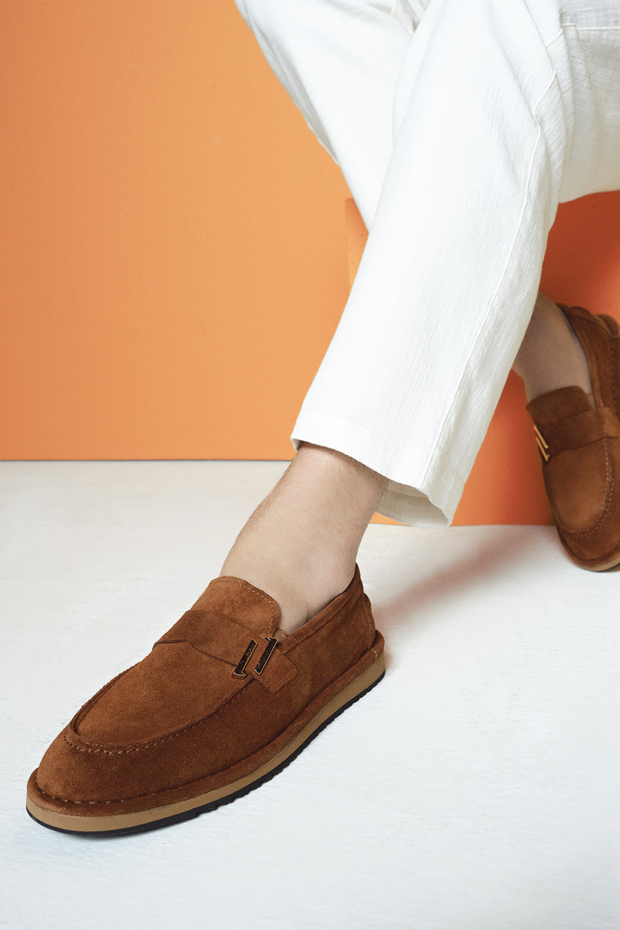 Erkek Taba Süet Deri Casual Loafer 25SFD654610 | Derimod