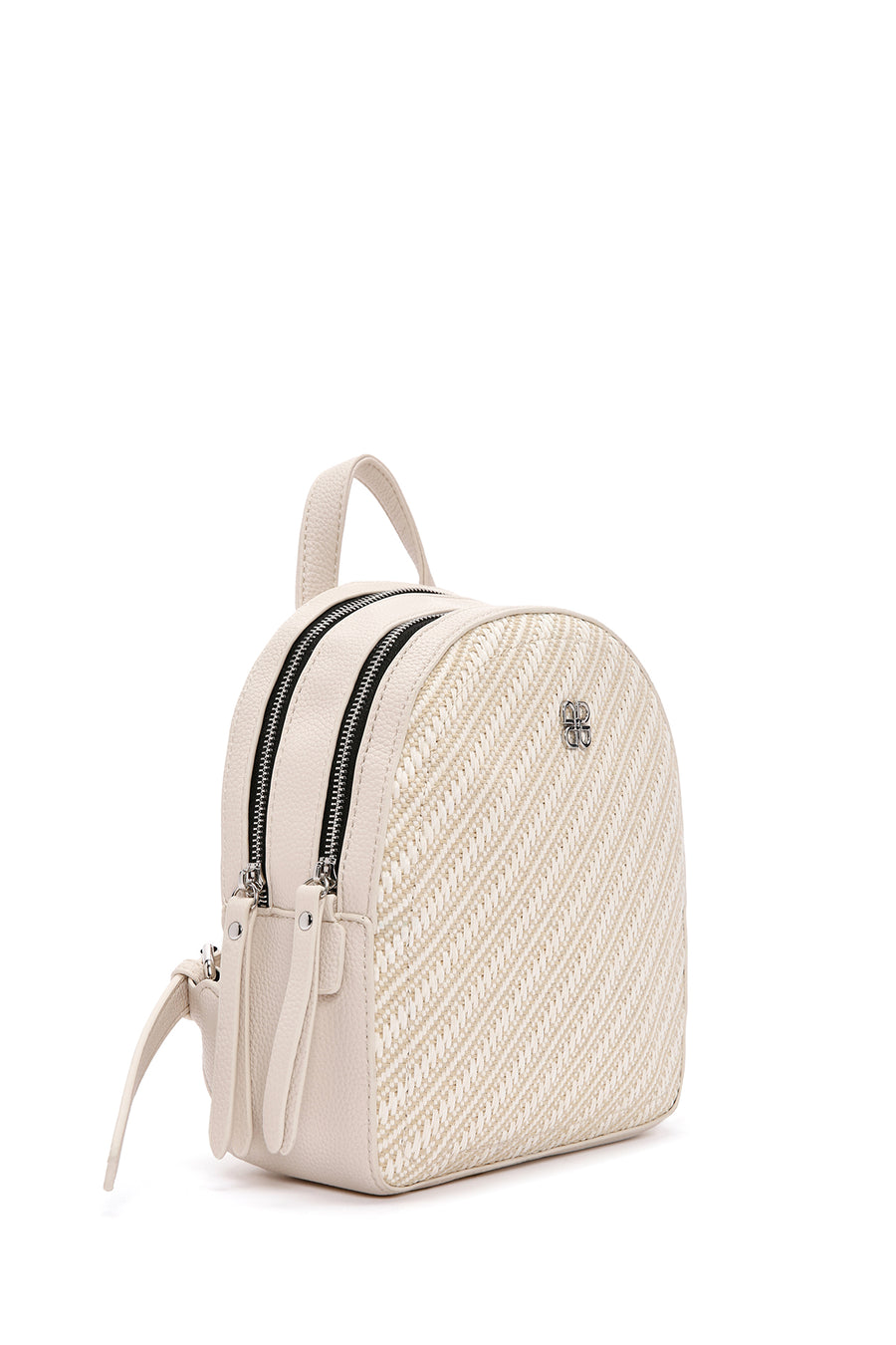 Women's Cream Straw Backpack