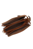 Woman Tobacco Long-Strap Nubuck Crossbody Bag | Derimod