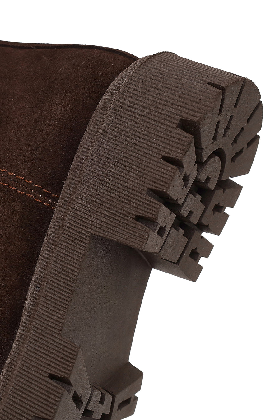 Kadın Kahverengi Fermuarlı Kalın Tabanlı Süet Deri Bot