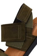 Camper Men's Green Brutus Leather Sandals | Derimod