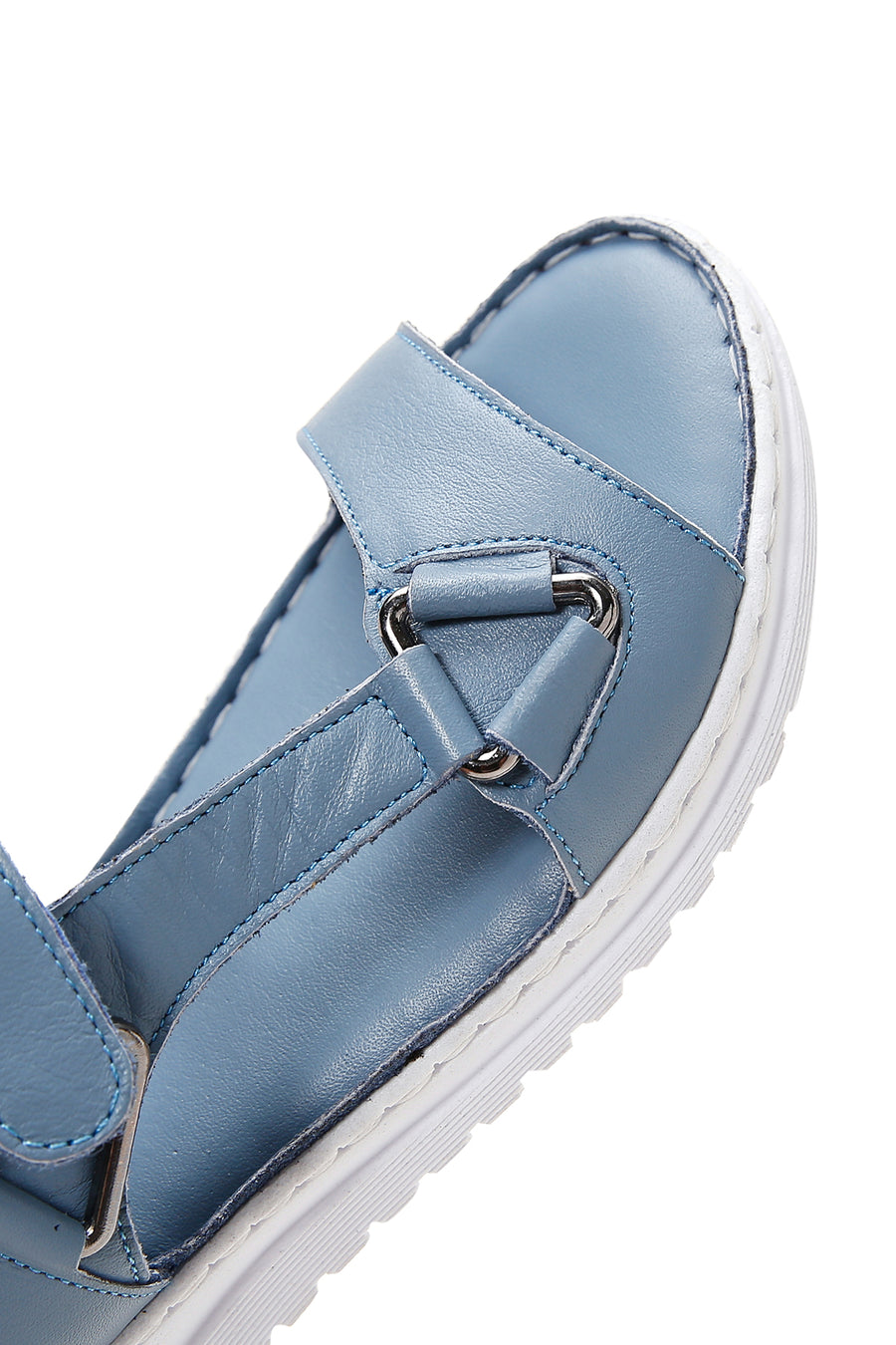 Kadın Mavi Deri Comfort Sandalet