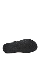 Women's Black Ankle Strap Chunky Sole Leather Comfort Sandals | Derimod