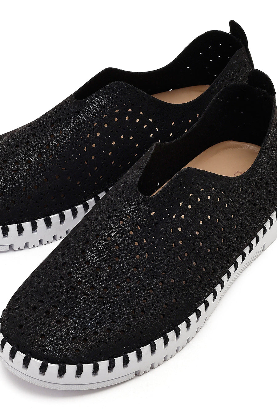 Woman Black Fabric Comfort Shoes