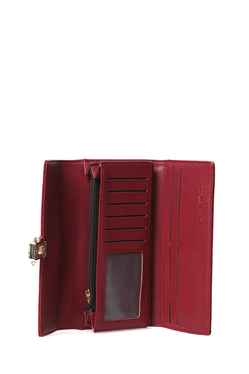 Women's Burgundy Faux Leather Wallet