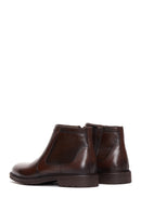 Male Brown Zip Closure Leather Casual Boots | Derimod