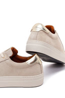 Kadın Bej Bağcıklı Süet Deri Sneaker | Derimod