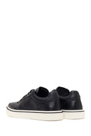 Erkek Siyah Bağcıklı Deri Sneaker | Derimod