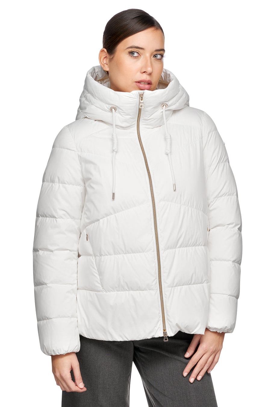 Geox Women's White W Dalyla Hooded Jacket