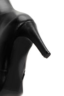 Women's Black Zippered Thin Heeled Leather Boots | Derimod