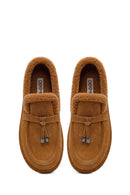 Kadın Camel Tokalı Kalın Tabanlı Süet Deri Teddy Loafer | Derimod