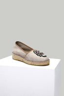 Beige Women's Espadrille with Owl | Derimod