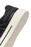 Erkek Siyah Bağcıklı Deri Sneaker | Derimod
