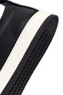 Erkek Siyah Bağcıklı Deri Sneaker | Derimod