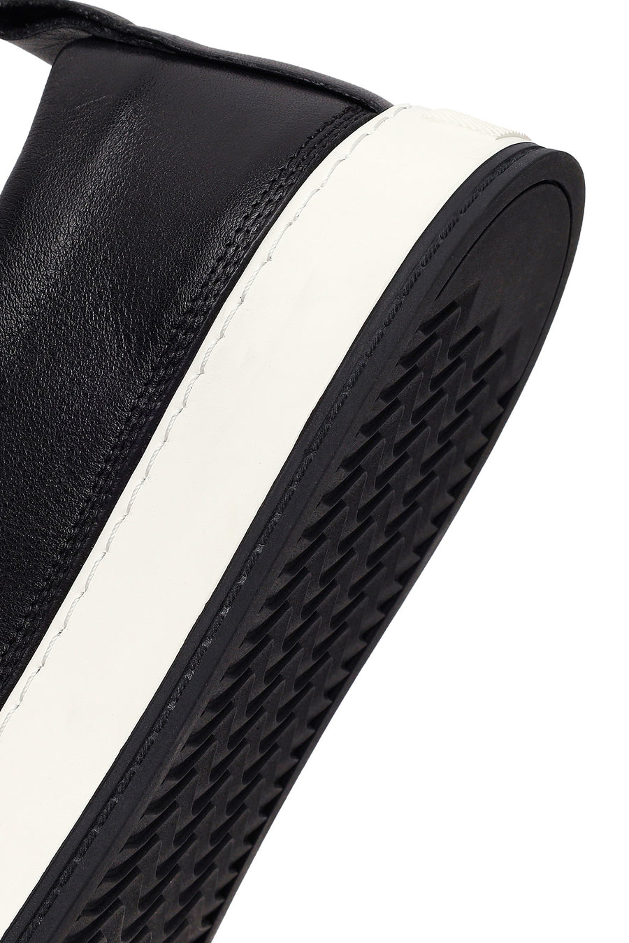 Erkek Siyah Bağcıklı Deri Sneaker