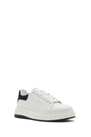 Erkek Beyaz Bağcıklı Deri Sneaker | Derimod