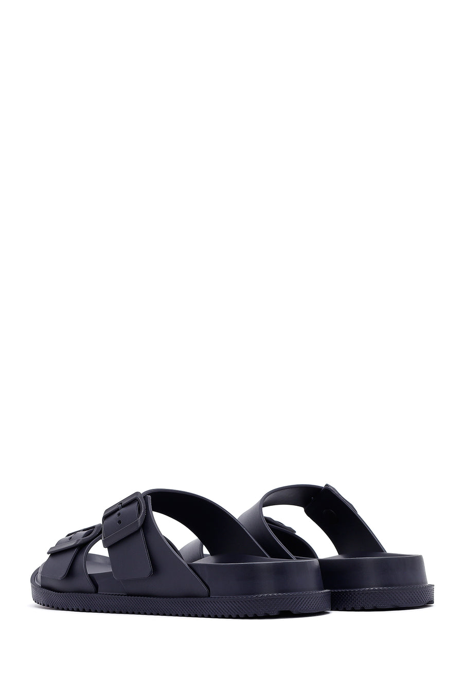Men's Navy Blue Double Buckle Slippers