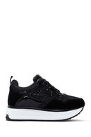 Alberto Guardiani Women's Black Louise Thick Soled Leather Sneaker | Derimod
