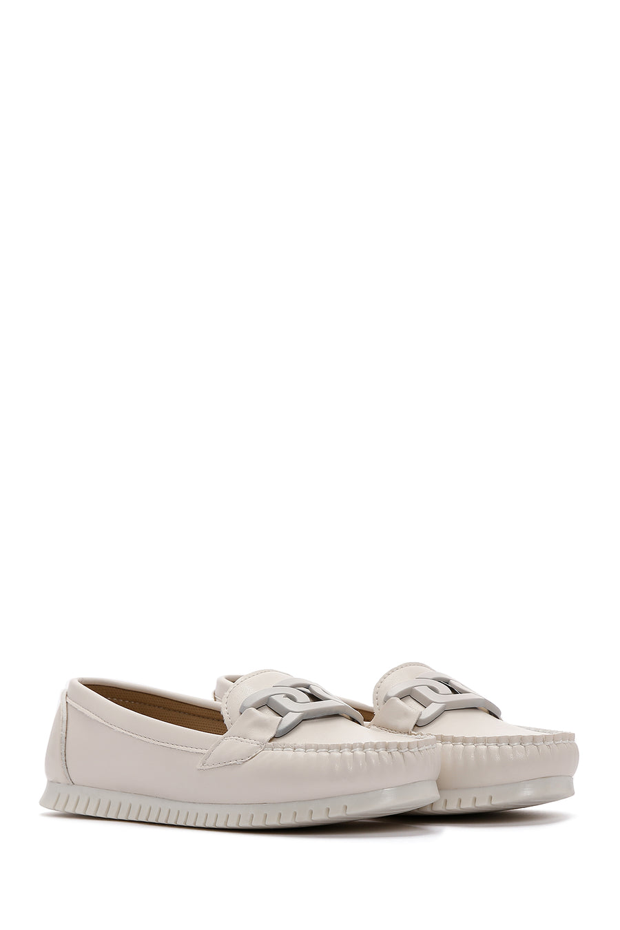 Kadın Bej Toka Detaylı Loafer