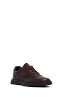 Men's Brown Lace-Up Leather Casual Sneakers | Derimod