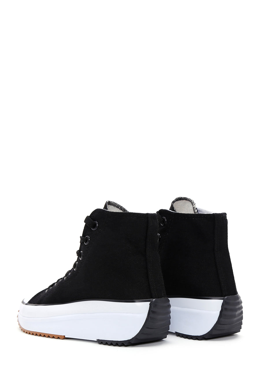 Kadın Siyah Kalın Tabanlı Bilekli Sneaker