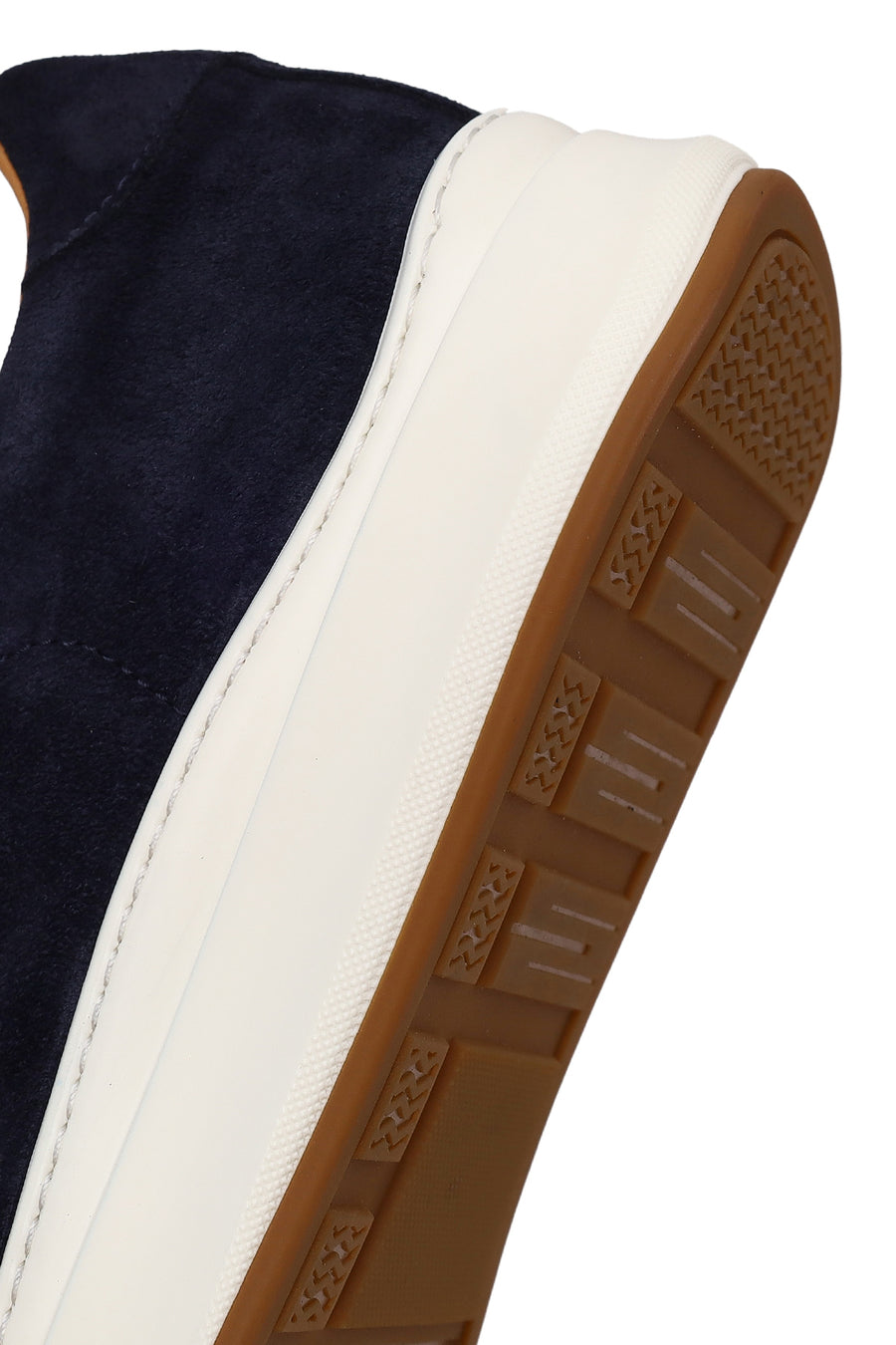 Male Navy Blue Lace-up Thick-soled Suede Leather Sneaker