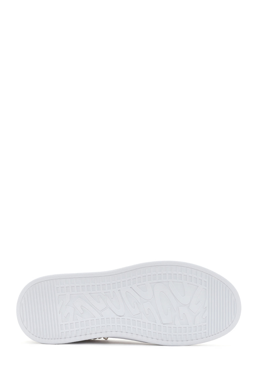 Alberto Guardiani Women's White Chain Leather Sneaker