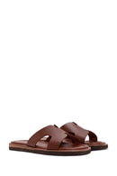 Women's Brown Leather Slippers | Derimod