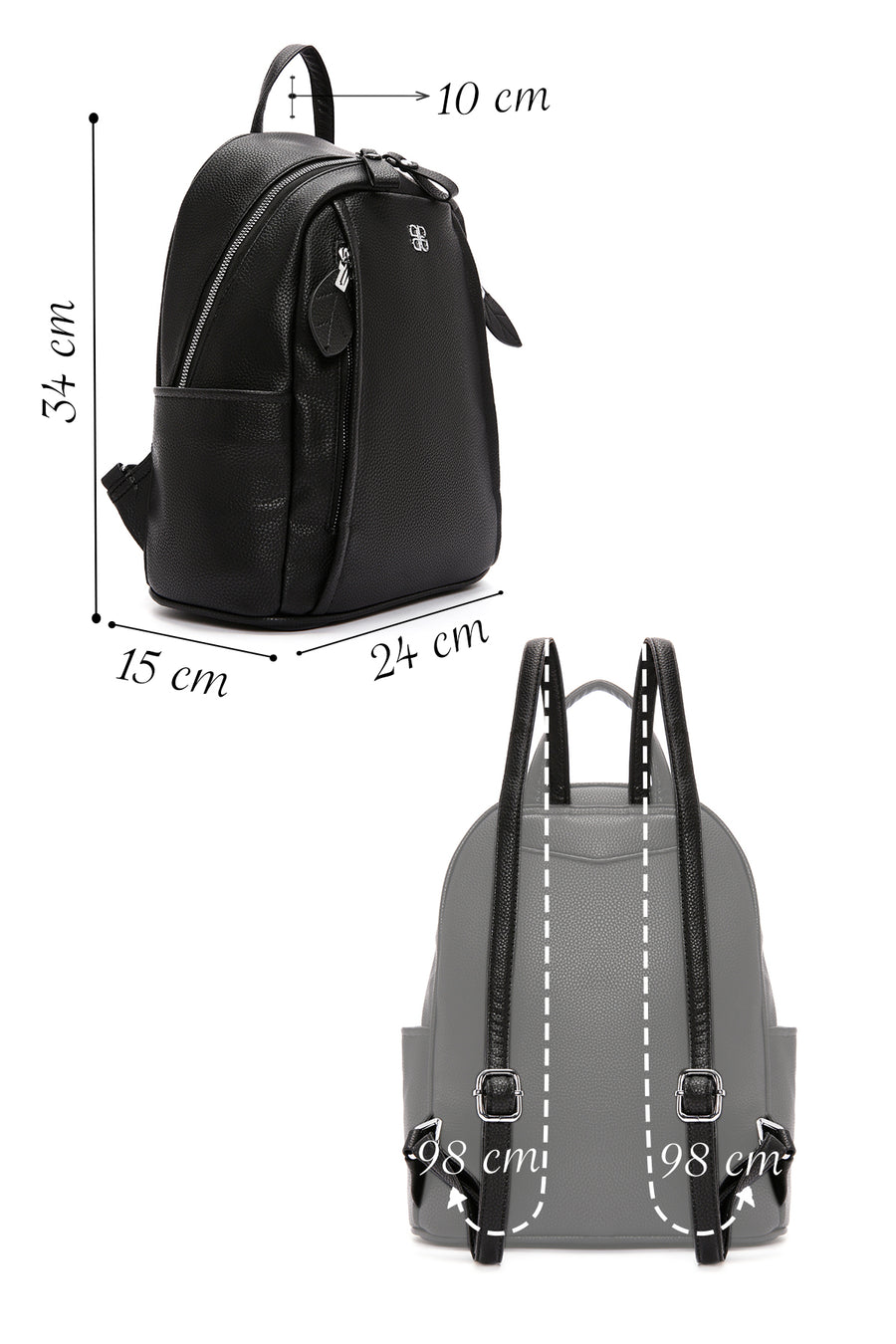 Women's Black Casual Backpack