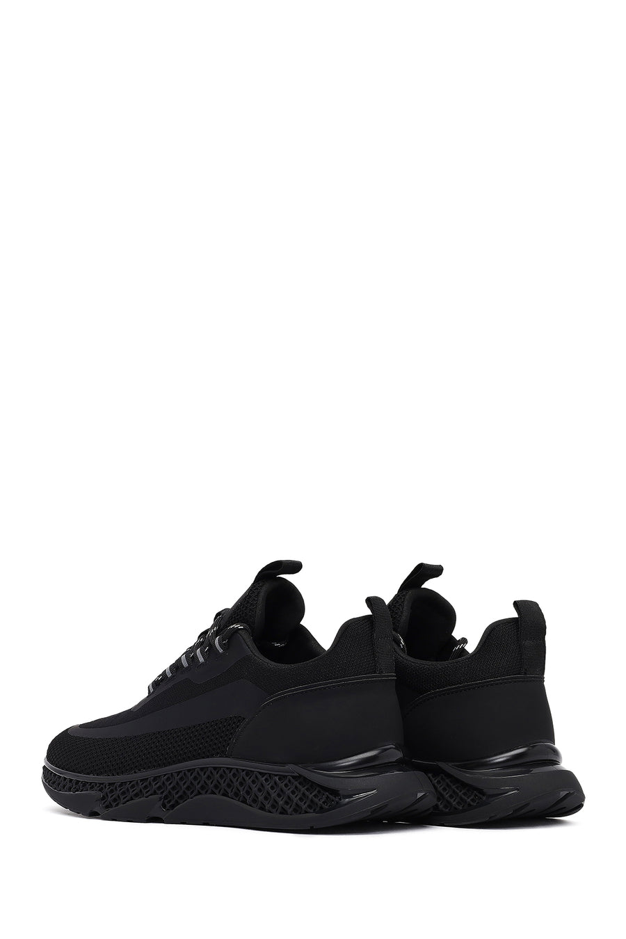 Derimod Zero Male Black Thick-Soled Lace-Up Fabric Sneaker